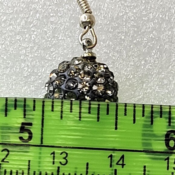 Mini Grey Dangle Ball Bead Earrings - Picture 5 of 7